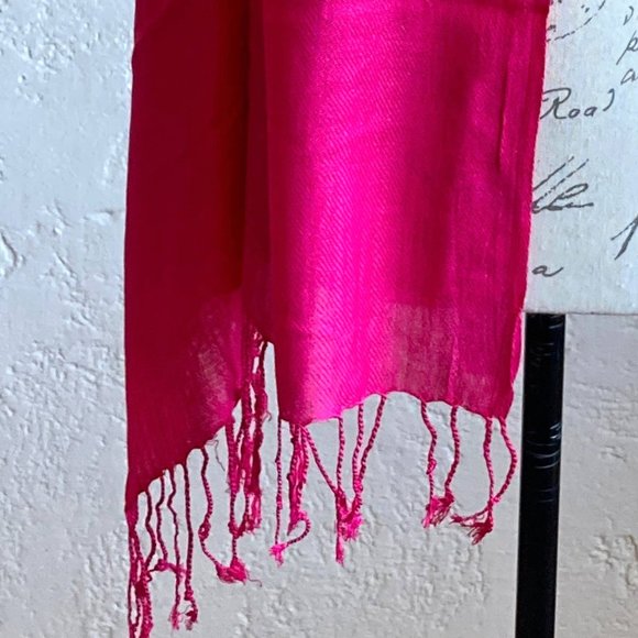 PASHMINA SCARVES Choose Blue, Black,, Fuchsia Fringe NEW - Picture 3 of 13